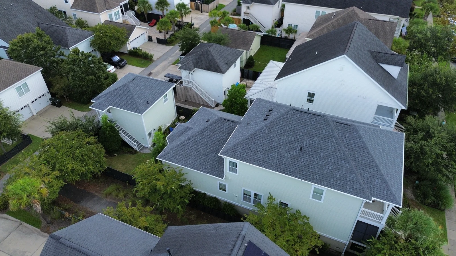 Completed shingle roof at the Daniel Island project